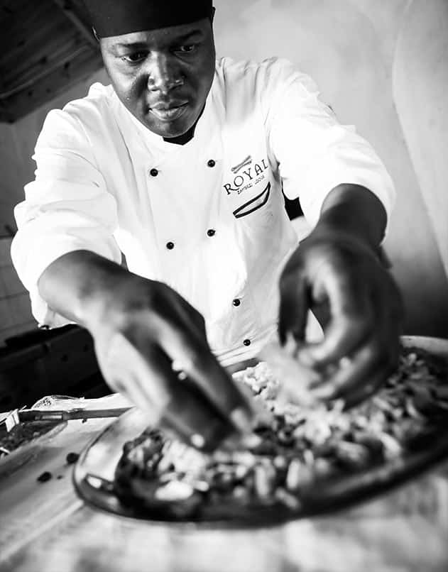 Cuisine- Chef Making Pizza